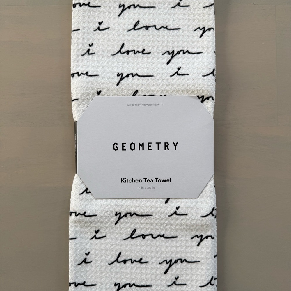 NWT Geometry Tea Towel in
"List of Love"